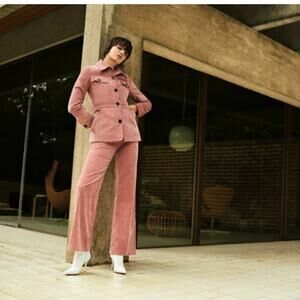 Alexa Chung Corduroy Two Piece Suit Jacket Blazer Pants Size 10 but fits like S